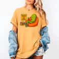 Pickle Reading Books Bookworm Teacher Librarian Kids Retro Women's Comfort Colors T-Shirt Mustard