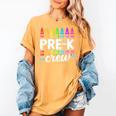 Pre-K Crew Teacher Team Squad Hello Back School Graduation Women's Comfort Colors T-Shirt Mustard Pre-K Crew Teacher Team Squad Hello Back School Graduation Women's Comfort Colors T-Shirt Mustard