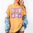 Preppy Spooky Teacher Halloween Ghost Coquette Bow Autumn Women's Comfort Colors T-Shirt Mustard