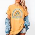 Preschool Teacher Leopard Boho Rainbow Back To School Women's Comfort Colors T-Shirt Mustard Preschool Teacher Leopard Boho Rainbow Back To School Women's Comfort Colors T-Shirt Mustard