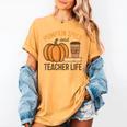 Pumpkin Spice And Teacher Life Halloween Teacher Women's Comfort Colors T-Shirt Mustard Pumpkin Spice And Teacher Life Halloween Teacher Women's Comfort Colors T-Shirt Mustard