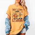 Retro Fall In Love With Learning Autumn Pumpkin Teacher Kids Women's Comfort Colors T-Shirt Mustard Retro Fall In Love With Learning Autumn Pumpkin Teacher Kids Women's Comfort Colors T-Shirt Mustard