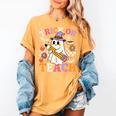 Retro Floral Ghost Trick Or Teach Groovy Teacher Halloween Women's Comfort Colors T-Shirt Mustard Retro Floral Ghost Trick Or Teach Groovy Teacher Halloween Women's Comfort Colors T-Shirt Mustard