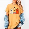Retro Pencil Ghost Boo Spooky Teacher Halloween Costume Women's Comfort Colors T-Shirt Mustard Retro Pencil Ghost Boo Spooky Teacher Halloween Costume Women's Comfort Colors T-Shirt Mustard