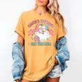 Retro Pink Christmas Santa's Favorite Art Teacher Artist Women's Comfort Colors T-Shirt Mustard