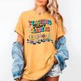 Retro Teaching Future Leaders Groovy Teacher Back To School Women's Comfort Colors T-Shirt Mustard