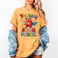 Retro Teaching Is My Superpower Apple Teacher Appreciation Women's Comfort Colors T-Shirt Mustard Retro Teaching Is My Superpower Apple Teacher Appreciation Women's Comfort Colors T-Shirt Mustard