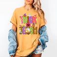 Retro Trick Or Teach Leopard Ghost Halloween Spooky Teacher Women's Comfort Colors T-Shirt Mustard