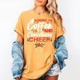 Running On Coffee And Christmas Cheer Lover Teacher For Men Women Kids Women's Comfort Colors T-Shirt Mustard