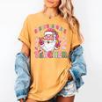 Santa's Favorite Teacher Groovy Christmas Teacher Boys Girls Women's Comfort Colors T-Shirt Mustard
