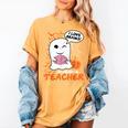 Science Teacher Cute Ghost Halloween Teacher Men Women Women's Comfort Colors T-Shirt Mustard