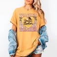 Social Studies Teacher Pencil Heart Leopard Back To School Women's Comfort Colors T-Shirt Mustard Social Studies Teacher Pencil Heart Leopard Back To School Women's Comfort Colors T-Shirt Mustard