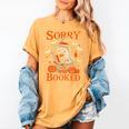 Sorry I'm Booked Ghost Reading Book Lover Teacher Halloween Women's Comfort Colors T-Shirt Mustard