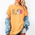 Sped Teacher Halloween Ghost Special Education Preppy Fall Women's Comfort Colors T-Shirt Mustard