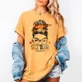 STEM Teacher Messy Bun Fall Vibes Autumn Thanksgiving Men Women Women's Comfort Colors T-Shirt Mustard