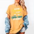 Super Teacher By Day Super Tired By Night Superheroes School Women's Comfort Colors T-Shirt Mustard