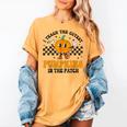 I Teach The Cutest Pumpkins In The Patch Groovy Teacher Fall Women's Comfort Colors T-Shirt Mustard