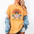 I Teach In My Pajamas Teacher Sunset Bear Retro Women's Comfort Colors T-Shirt Mustard