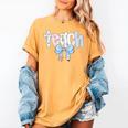 Teach Teacher Coquette Bow Pencil Back To School First Day Women's Comfort Colors T-Shirt Mustard Teach Teacher Coquette Bow Pencil Back To School First Day Women's Comfort Colors T-Shirt Mustard