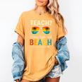 Teach I Thought You Said Beach Teacher Summer Vacation Women's Comfort Colors T-Shirt Mustard Teach I Thought You Said Beach Teacher Summer Vacation Women's Comfort Colors T-Shirt Mustard