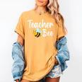 Teacher Bee Bumblebee Back To School Women's Comfort Colors T-Shirt Mustard Teacher Bee Bumblebee Back To School Women's Comfort Colors T-Shirt Mustard