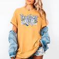 Teacher Blue Chinoiserie Coquette Bow Heart Teacher Life Women's Comfort Colors T-Shirt Mustard Teacher Blue Chinoiserie Coquette Bow Heart Teacher Life Women's Comfort Colors T-Shirt Mustard