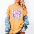 Teacher Bow Pencil Flowers Teacher Back To School Women's Comfort Colors T-Shirt Mustard