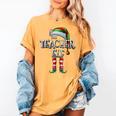 The Teacher Elf Shirt Matching Family Christmas Elf Men Women Kids Women's Comfort Colors T-Shirt Mustard