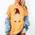 Teacher Gnome Xmas Family Matching Plaid Christmas Gnomes Women's Comfort Colors T-Shirt Mustard
