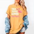 This Teacher Loves Her Flock Teaching Flamingo Girl Women's Comfort Colors T-Shirt Mustard This Teacher Loves Her Flock Teaching Flamingo Girl Women's Comfort Colors T-Shirt Mustard