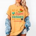 Teacher Not All Superheroes Wear Capes Teacher Squad Women's Comfort Colors T-Shirt Mustard Teacher Not All Superheroes Wear Capes Teacher Squad Women's Comfort Colors T-Shirt Mustard