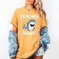 Teacher Shark Teaching Back To School Kindergarten Women's Comfort Colors T-Shirt Mustard Teacher Shark Teaching Back To School Kindergarten Women's Comfort Colors T-Shirt Mustard