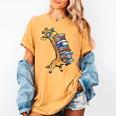 Teacher Shirt Giraffe Holding Books Bookworm Librarian Women's Comfort Colors T-Shirt Mustard Teacher Shirt Giraffe Holding Books Bookworm Librarian Women's Comfort Colors T-Shirt Mustard
