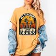 Teacher All Teachers Love Brains Halloween Women's Comfort Colors T-Shirt Mustard Teacher All Teachers Love Brains Halloween Women's Comfort Colors T-Shirt Mustard