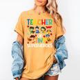 Teacher Of Tiny Superheroes Teach 100th Day Of School Men Women Girls Kids Women's Comfort Colors T-Shirt Mustard Teacher Of Tiny Superheroes Teach 100th Day Of School Men Women Girls Kids Women's Comfort Colors T-Shirt Mustard