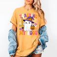 Teaching My Boos Ghost Teacher Cute Pencil Halloween Teacher Women's Comfort Colors T-Shirt Mustard