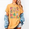 Team TK Teacher Christmas Groovy Smile Face Girl Boy Kid TK Women's Comfort Colors T-Shirt Mustard