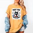 Test Day Stressed Cat Teacher Student Kids Testing Day Women's Comfort Colors T-Shirt Mustard