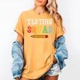 Testing Squad Costume Test Day Teacher Student School Women's Comfort Colors T-Shirt Mustard Testing Squad Costume Test Day Teacher Student School Women's Comfort Colors T-Shirt Mustard