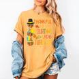 Thankful For My 4th Grade Turkey Thanksgiving Turkey Teacher Women's Comfort Colors T-Shirt Mustard Thankful For My 4th Grade Turkey Thanksgiving Turkey Teacher Women's Comfort Colors T-Shirt Mustard