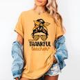 Thanksgiving Shirt Teacher Women Messy Bun Thankful Teacher Women's Comfort Colors T-Shirt Mustard Thanksgiving Shirt Teacher Women Messy Bun Thankful Teacher Women's Comfort Colors T-Shirt Mustard