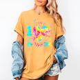 Tie Dye Happy 100th Day Of School Teacher Student 100 Days Women's Comfort Colors T-Shirt Mustard Tie Dye Happy 100th Day Of School Teacher Student 100 Days Women's Comfort Colors T-Shirt Mustard