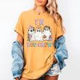 TK Boo Crew Retro Groovy Halloween Floral Ghost TK Teacher Women's Comfort Colors T-Shirt Mustard TK Boo Crew Retro Groovy Halloween Floral Ghost TK Teacher Women's Comfort Colors T-Shirt Mustard