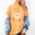 Trick Or Teach Cute Floral Ghost Teacher Halloween Costume Women's Comfort Colors T-Shirt Mustard Trick Or Teach Cute Floral Ghost Teacher Halloween Costume Women's Comfort Colors T-Shirt Mustard