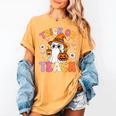 Trick Or Teach Cute Ghost Coffee Pumpkins Halloween Teacher Women's Comfort Colors T-Shirt Mustard Trick Or Teach Cute Ghost Coffee Pumpkins Halloween Teacher Women's Comfort Colors T-Shirt Mustard