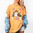 Trick Or Teach Ghost Teacher School Halloween Men Women Women's Comfort Colors T-Shirt Mustard Trick Or Teach Ghost Teacher School Halloween Men Women Women's Comfort Colors T-Shirt Mustard