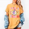 Trick Or Teach Halloween Teacher Floral Ghost Groovy Women's Comfort Colors T-Shirt Mustard Trick Or Teach Halloween Teacher Floral Ghost Groovy Women's Comfort Colors T-Shirt Mustard