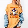 Trick Or Teach Teacher Halloween Ghost Pencil Floral Women's Comfort Colors T-Shirt Mustard Trick Or Teach Teacher Halloween Ghost Pencil Floral Women's Comfort Colors T-Shirt Mustard