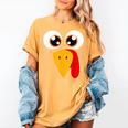 Turkey Face Halloween Costume Thanksgiving Teacher Nurse Women's Comfort Colors T-Shirt Mustard Turkey Face Halloween Costume Thanksgiving Teacher Nurse Women's Comfort Colors T-Shirt Mustard