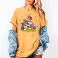 Turkey Reading Books Fall Season Thanksgiving Teacher Book Women's Comfort Colors T-Shirt Mustard